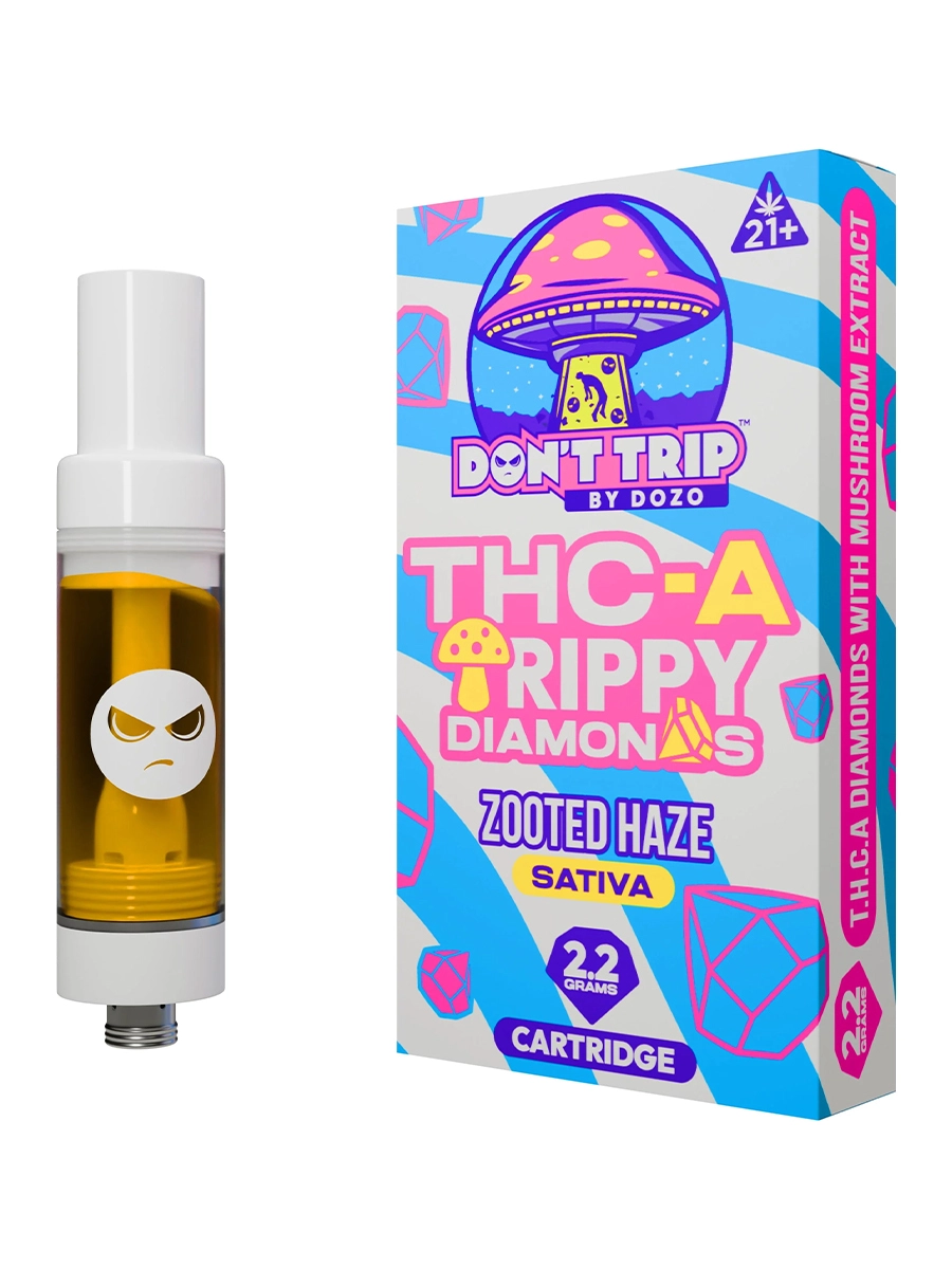 Magic Mushrooms Zooted Haze Don’t Trip by Dozo THC-A Trippy Diamonds Cartridge 2.2G