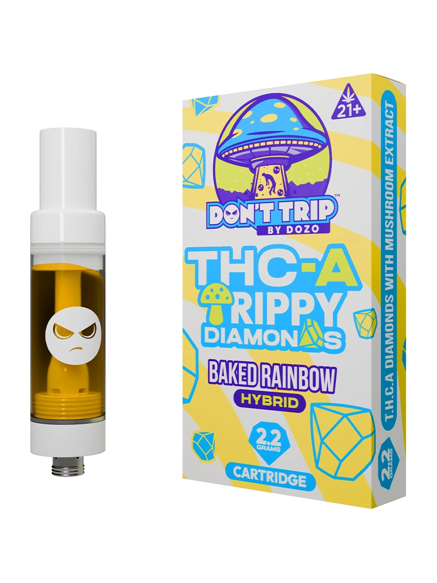Magic Mushrooms Baked Rainbow Don’t Trip by Dozo THC-A Trippy Diamonds Cartridge 2.2G