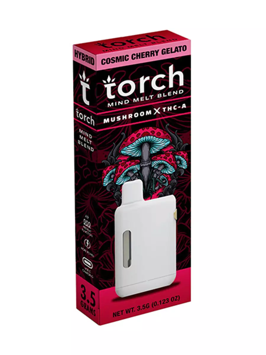 Magic Mushrooms Cosmic Cherry Gelato Torch Mind Melt Mushroom x THC-A Blend Vape 3.5G