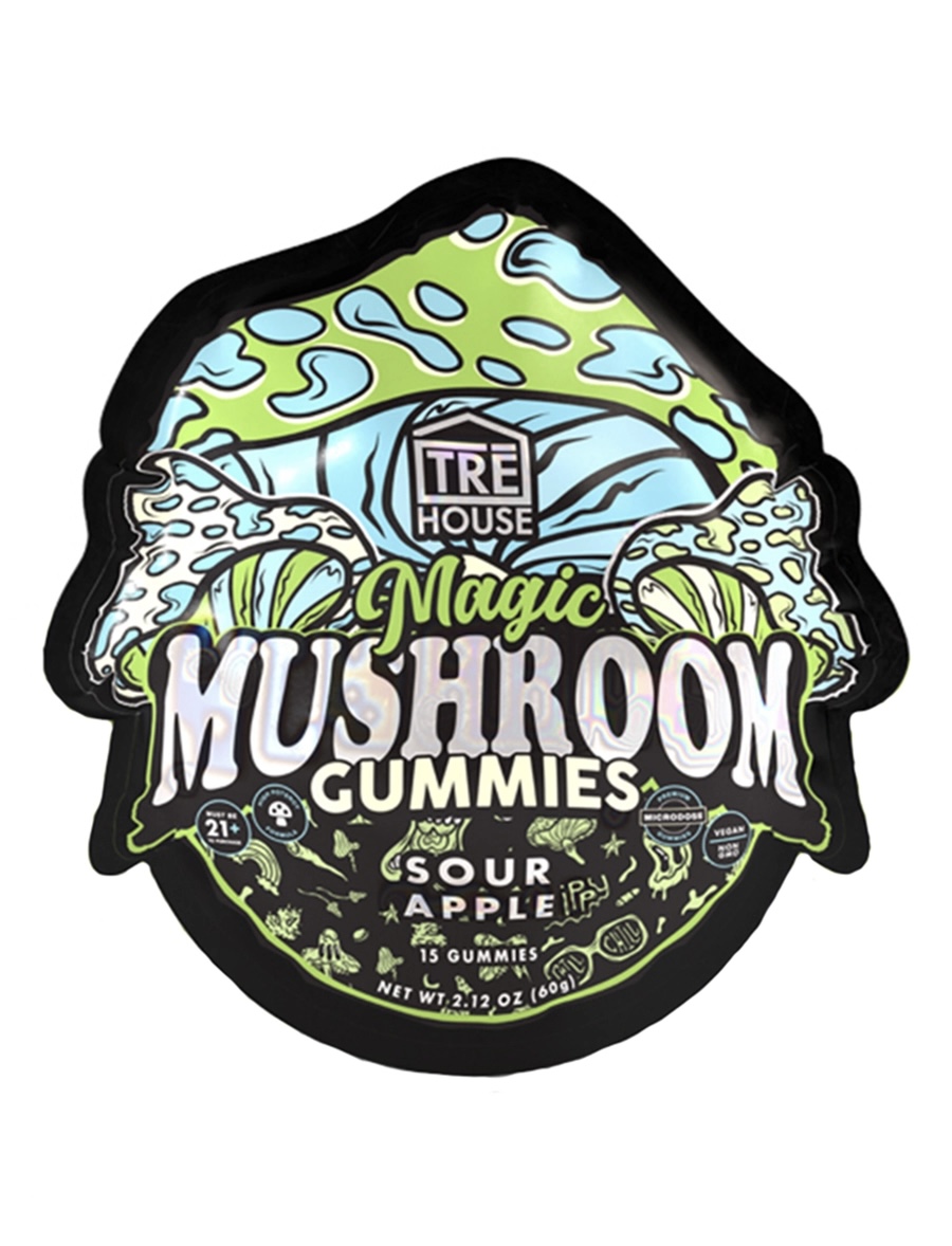 Magic Mushrooms Sour Apple Tre House Magic Mushroom Gummies