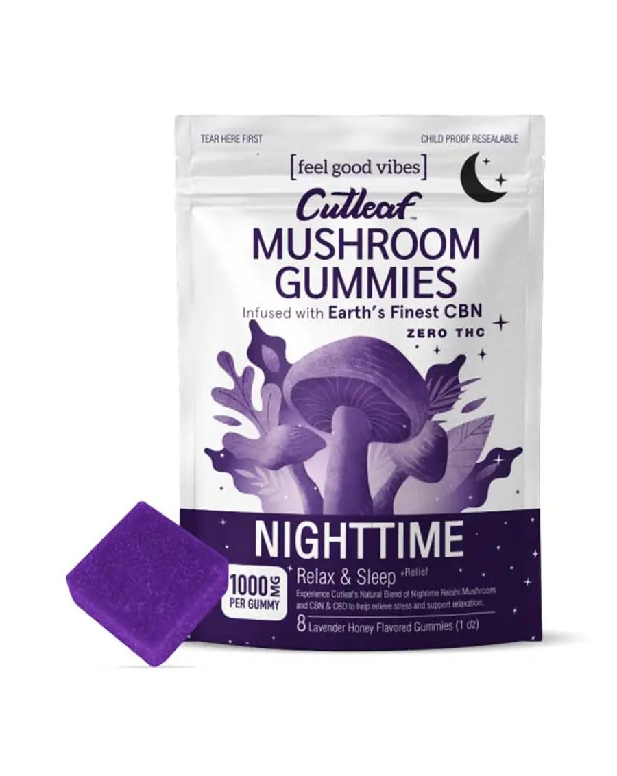Magic Mushrooms Nighttime Cutleaf Mushroom Gummies Zero THC 1000mg