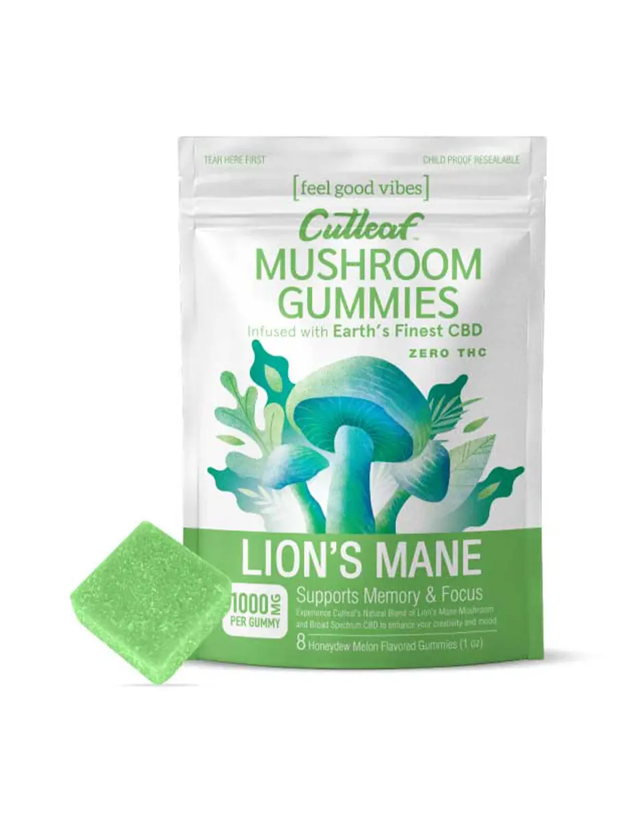 Magic Mushrooms Lion’s Mane Cutleaf Mushroom Gummies Zero THC 1000mg