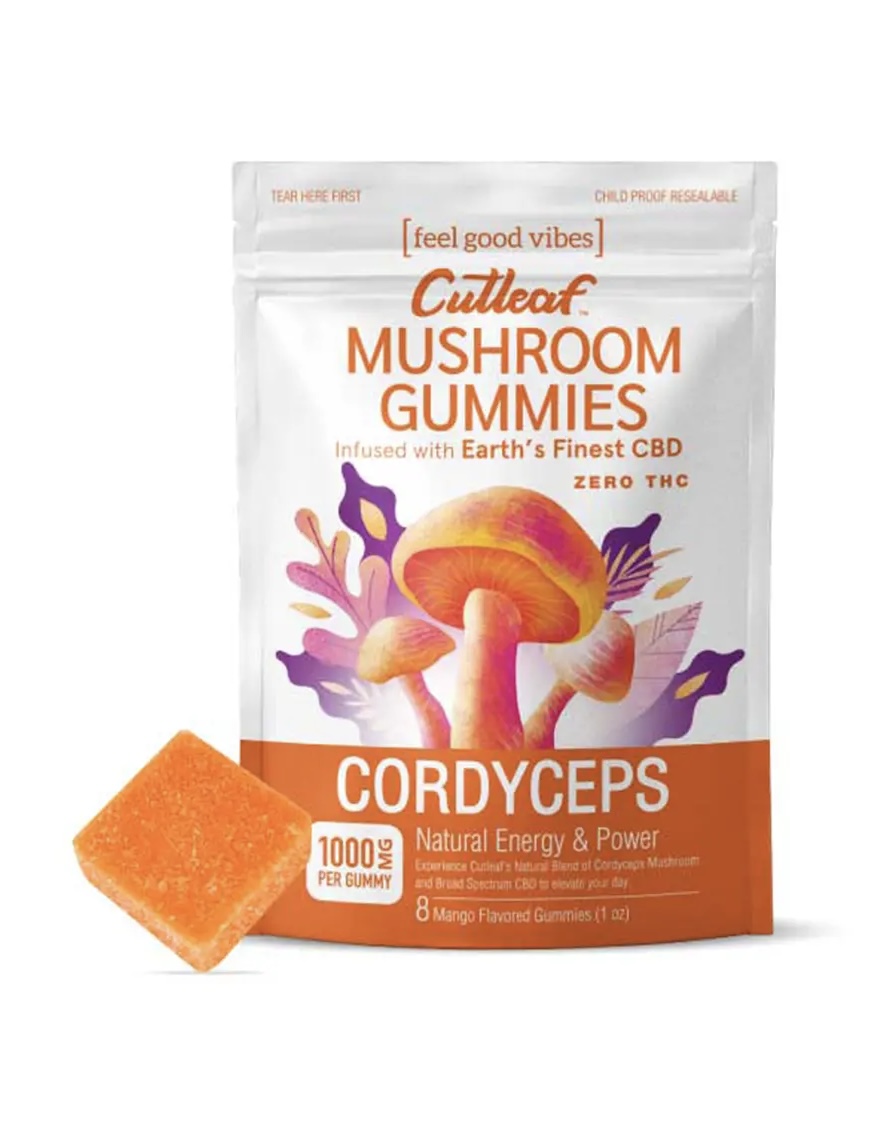 Magic Mushrooms Cordyceps Cutleaf Mushroom Gummies Zero THC 1000mg
