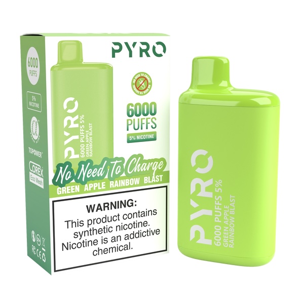 PYRO PYRO 6000 PUFF Green Apple Rainbow Blast