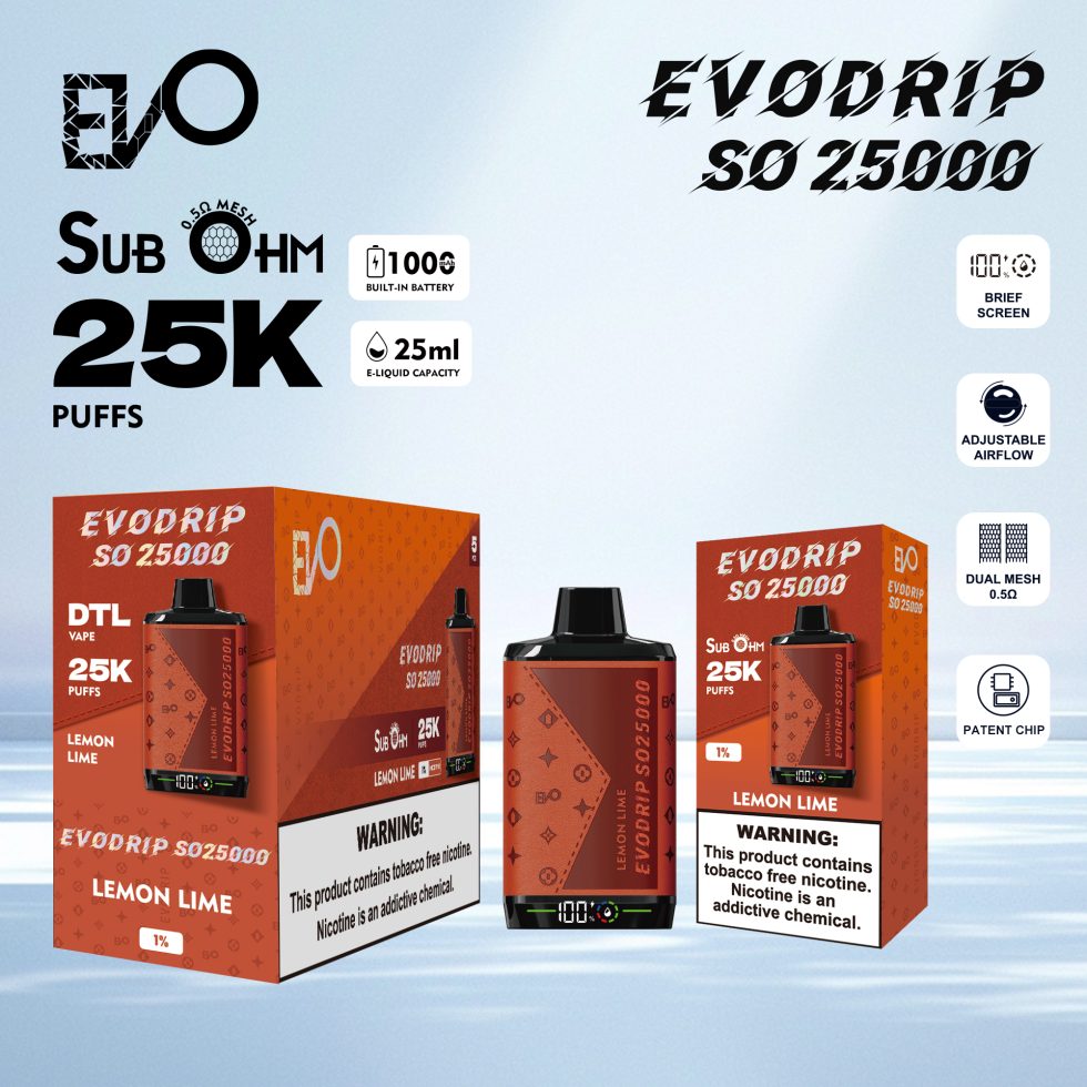 LEMON LEMON LIME EVODRIP SO25000 DISPOSABLE (5-PACK)