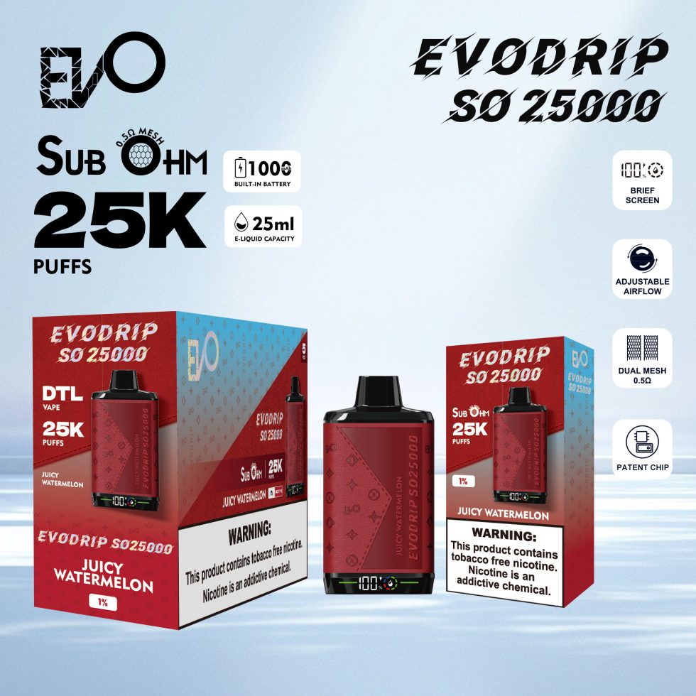 JUICY JUICY WATERMELON EVODRIP SO25000 DISPOSABLE (5 Pack)