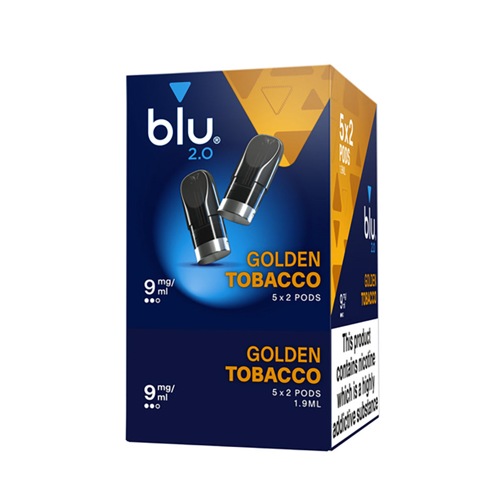 Blu Blu 2.0 Golden Tobacco E Liquid Pods - 5 Boxes
