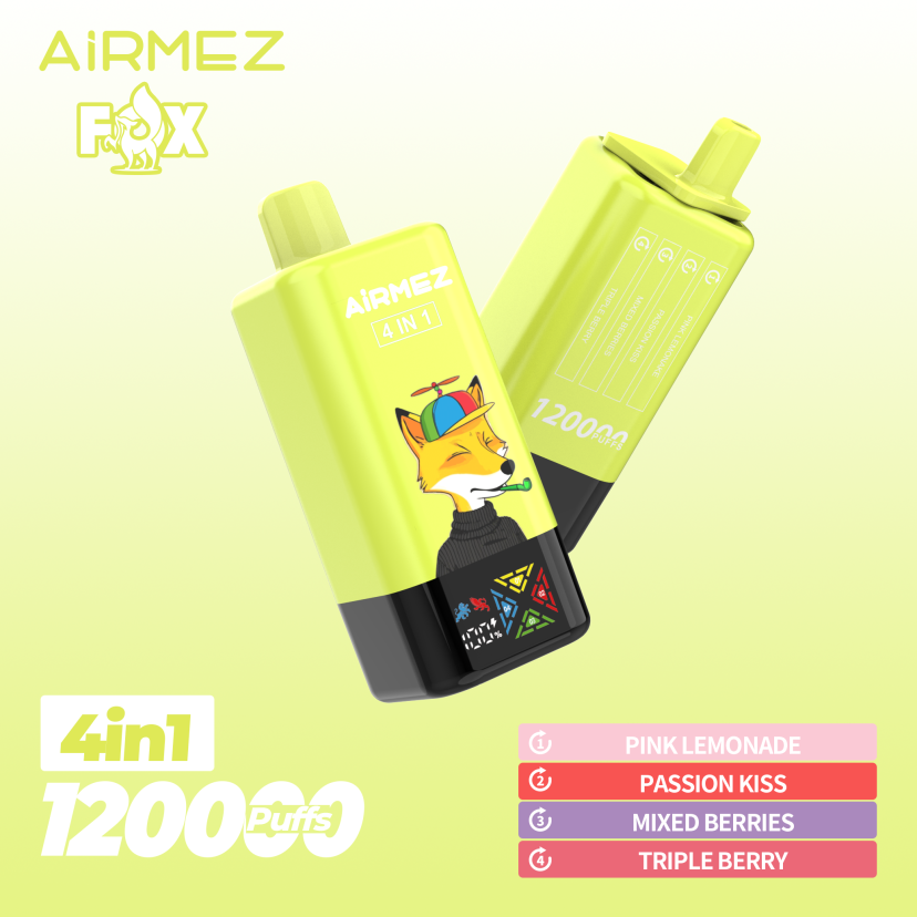 Airmez Airmez vape - Fox 4in1 120000puffs Disposable Vape  Pink Lemonade & Passion Kiss & Mixed Berries & Triple Berry